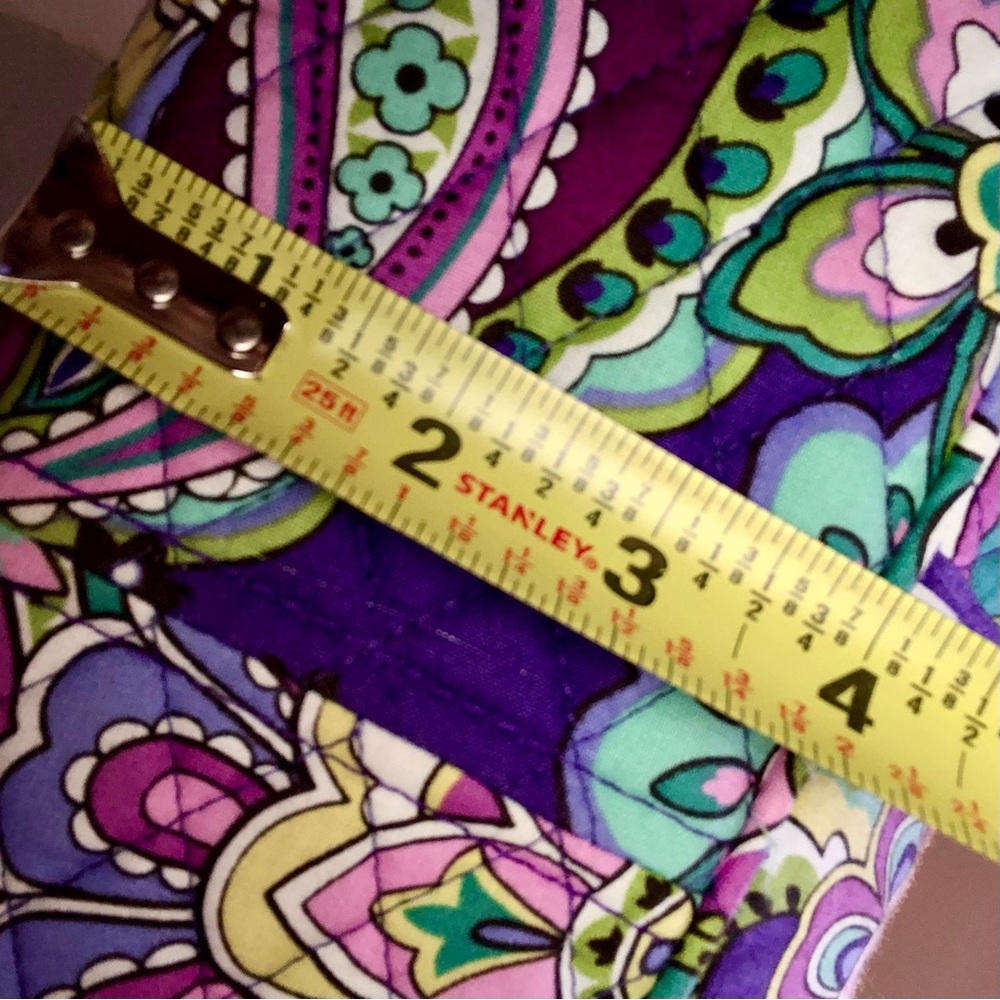 VERA BRADLEY Purple Turquoise Quilted Paisley Shoulder Bag Crossbody Adj. Strap - Picture 11 of 16